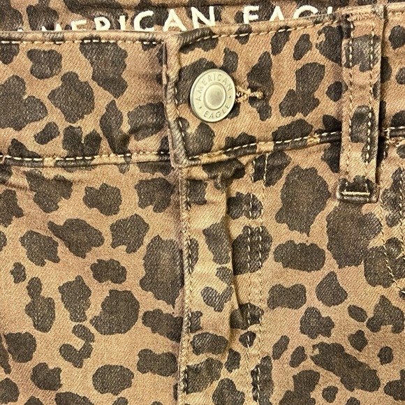 American‎ Eagle Womens Leopard Print Super Hi Rise Jegging Skinny Pants Size 4 - Picture 3 of 13
